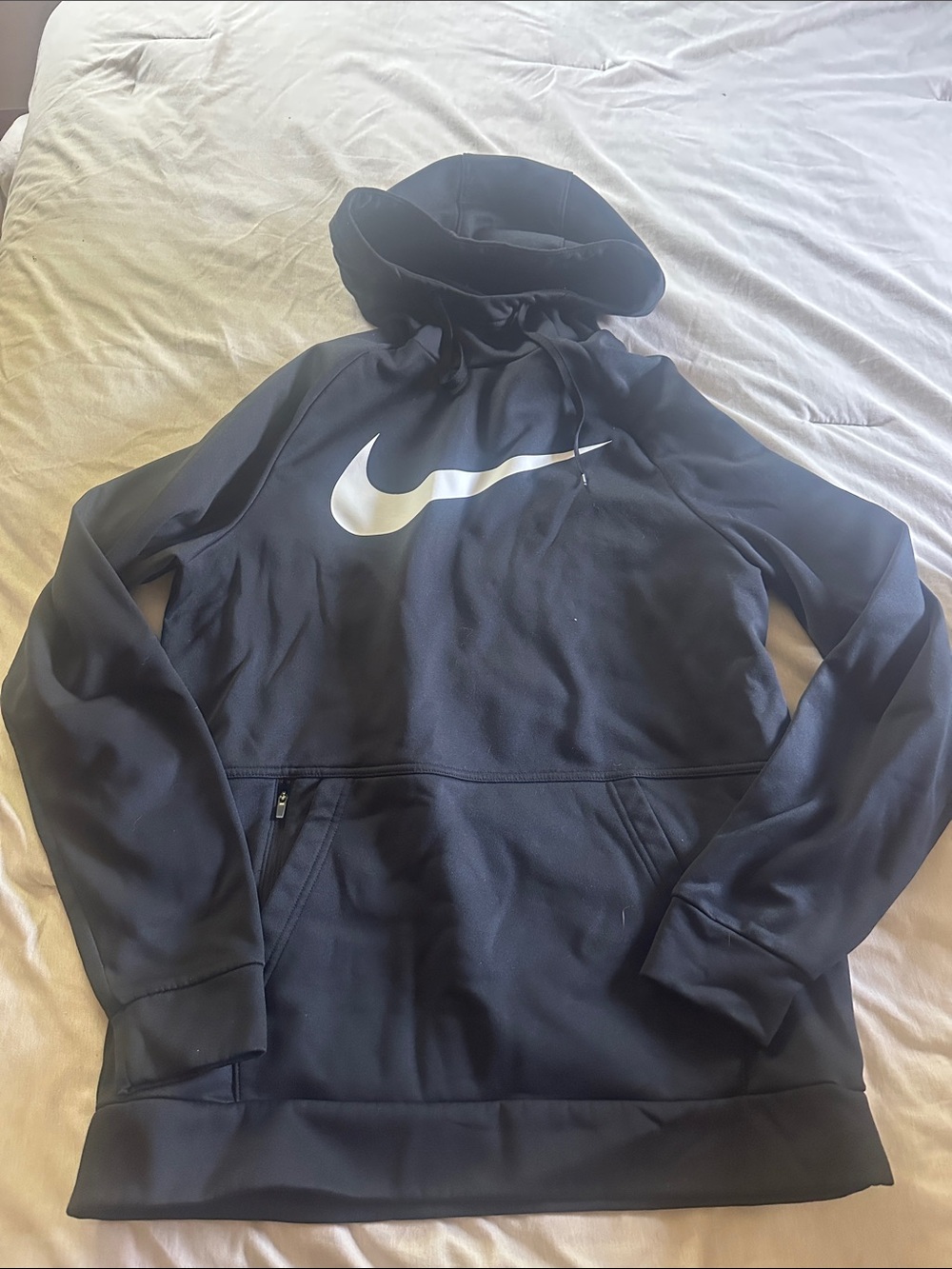 Nike Black Pullover Hoodie with White Swoosh